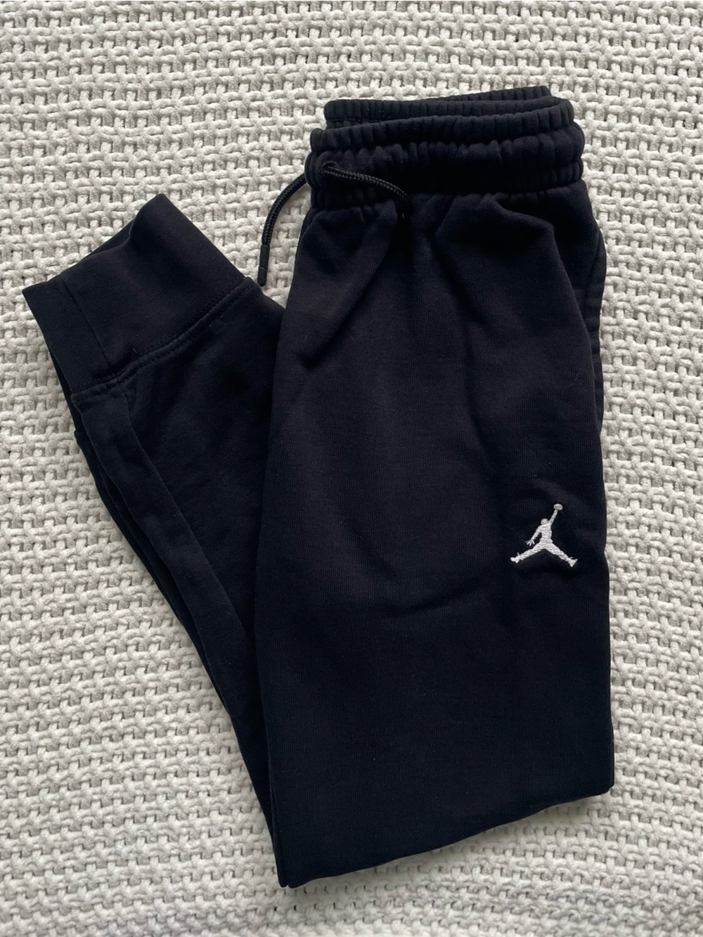 Jordan Kids Black Jogger Sweatpants with White Jumpman